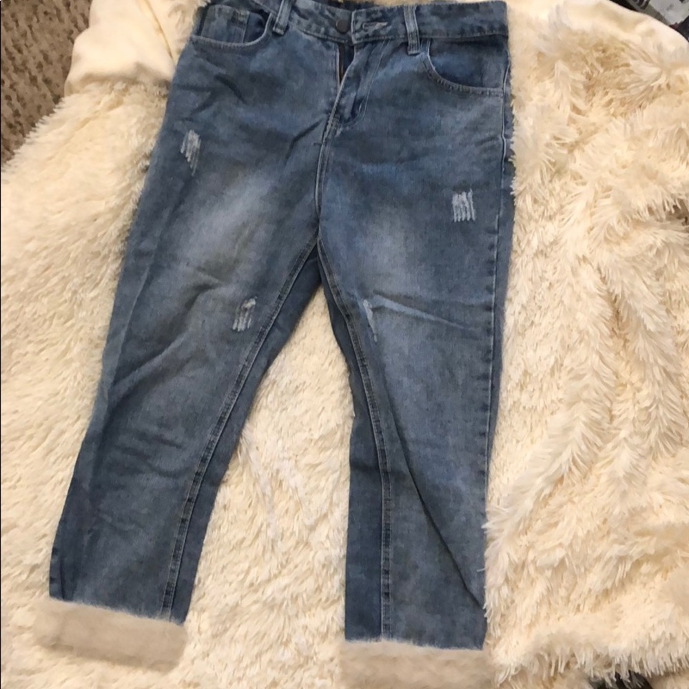 Plush jeans
